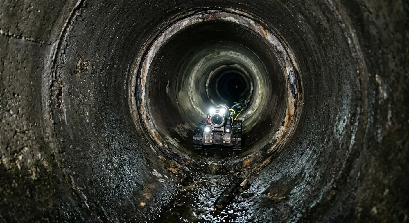 Robotic sewer camera inspecting pipe interior for Drain Snake Service in Tumwater